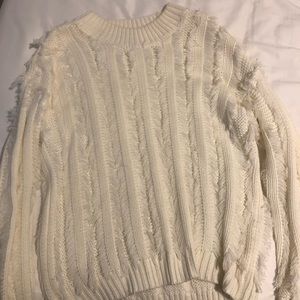 Cream fringe sweater